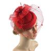 Retro Fascinators Hat Women Flower Mesh Sinamay Feathers Fedoras Hat Headband Hair Clip Cocktail Tea Party Headwewar