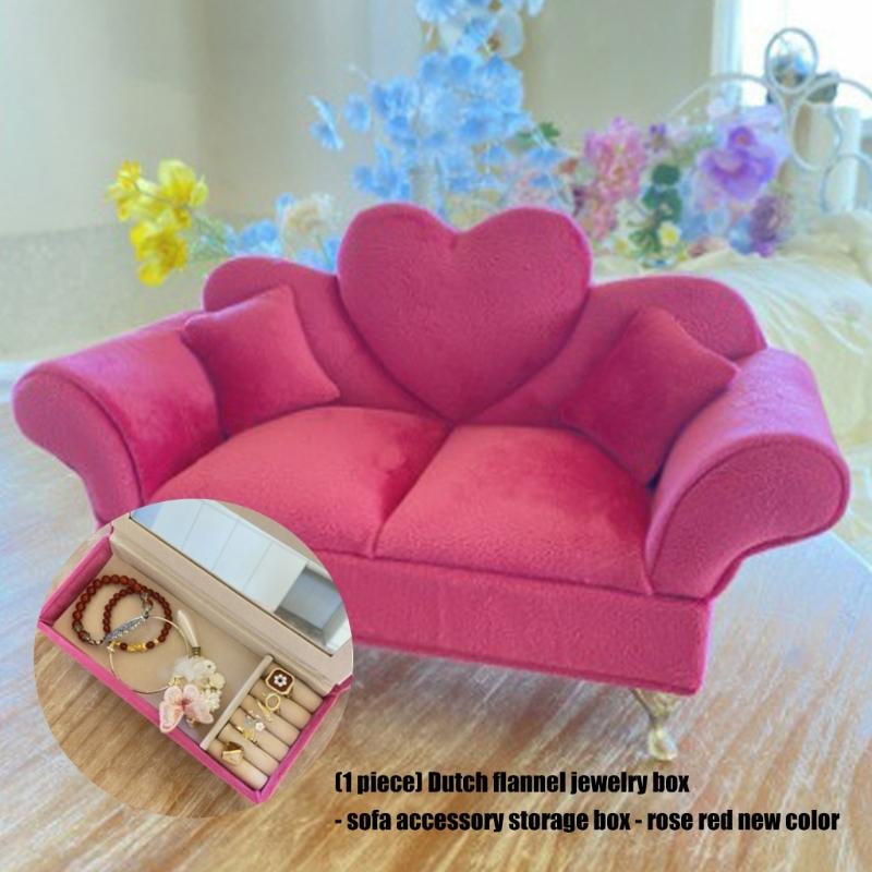 Premium Weiches Flanell Sofa Stil Schmuckschatulle Mit Mehreren Fächern Neu Rose Schmuckaufbewahrung