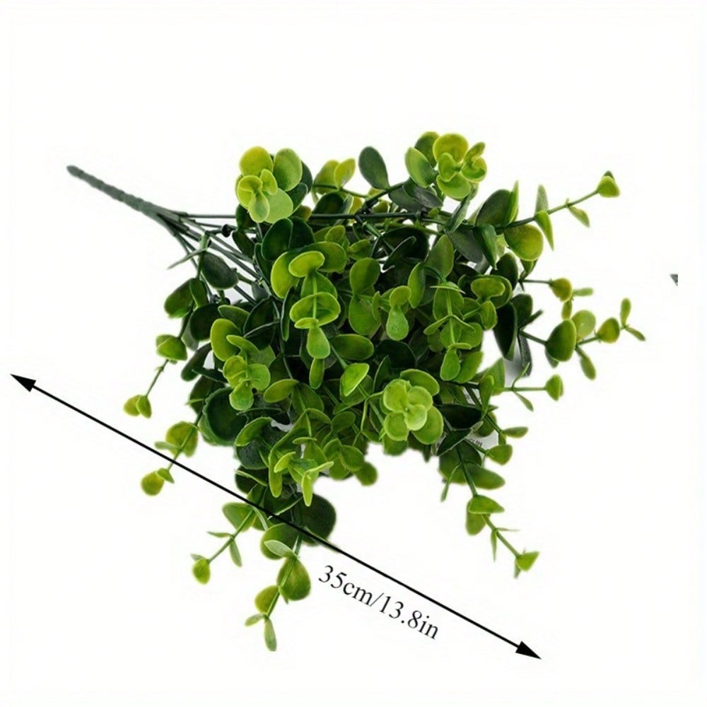 5 Bundles Artificial Green Plants Boxwood Shrub Grass - UV Protection Realistic Foliage Low-Maintenance, Versatile Decor