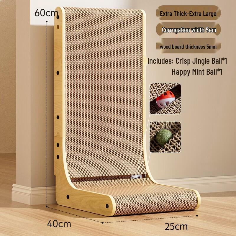 L-Shaped Vertical Corrugated Cat Scratcher