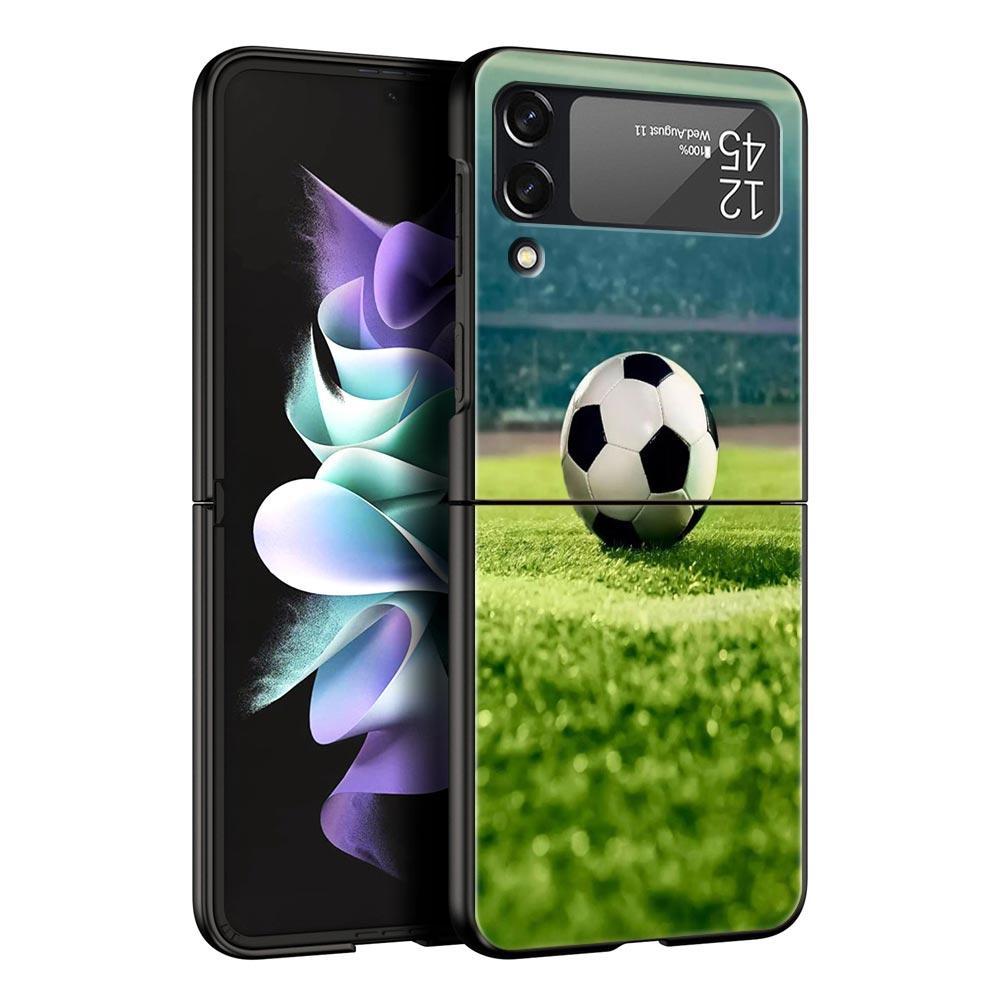 

Football Passion Soccer Ball Phone Case For Samsung Galaxy Z Flip3 Flip4 Flip5 PC Shell For Z Flip 3 4 5 Hard Folding Back Cover Galaxy Z Flip 4