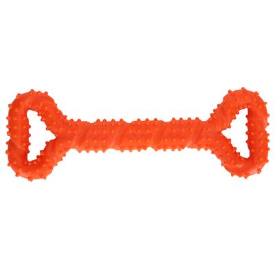 TPR Dog Chew Toy Bone Shape Teeth Cleaning Stick Pet Interactive Molar Playing ToyOrange