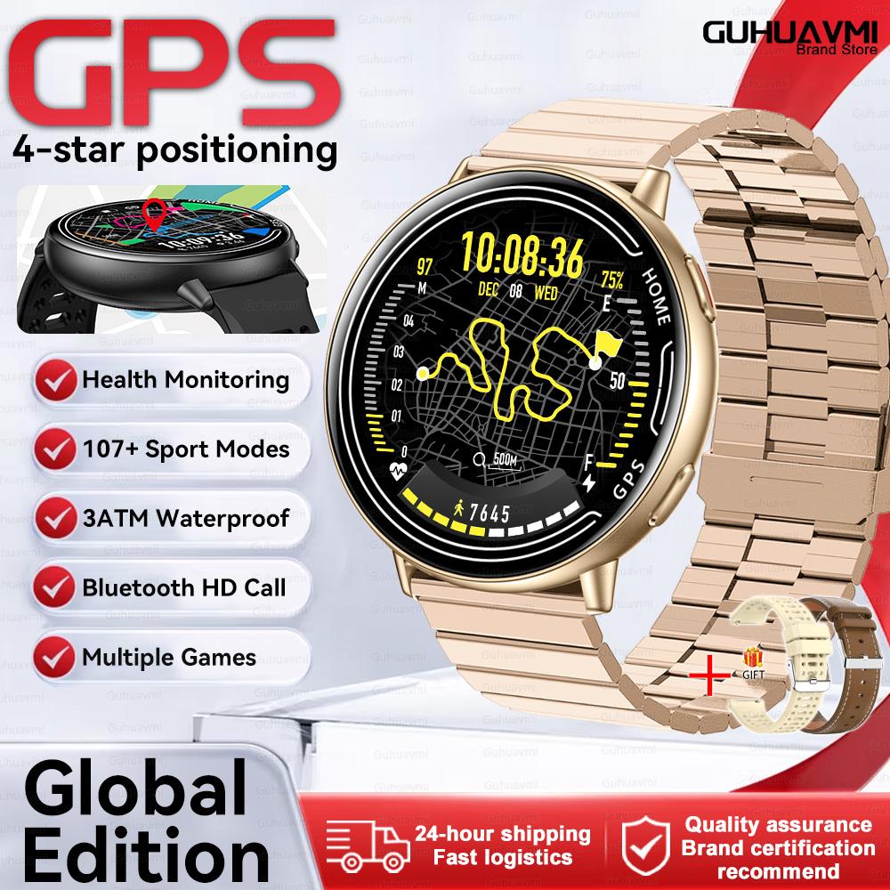 New Women's Fashion Health Smart Watch 1.39" AMOLED GPS Satellite Positioning Bluetooth Call Heart Rate Monitor For Android iOS