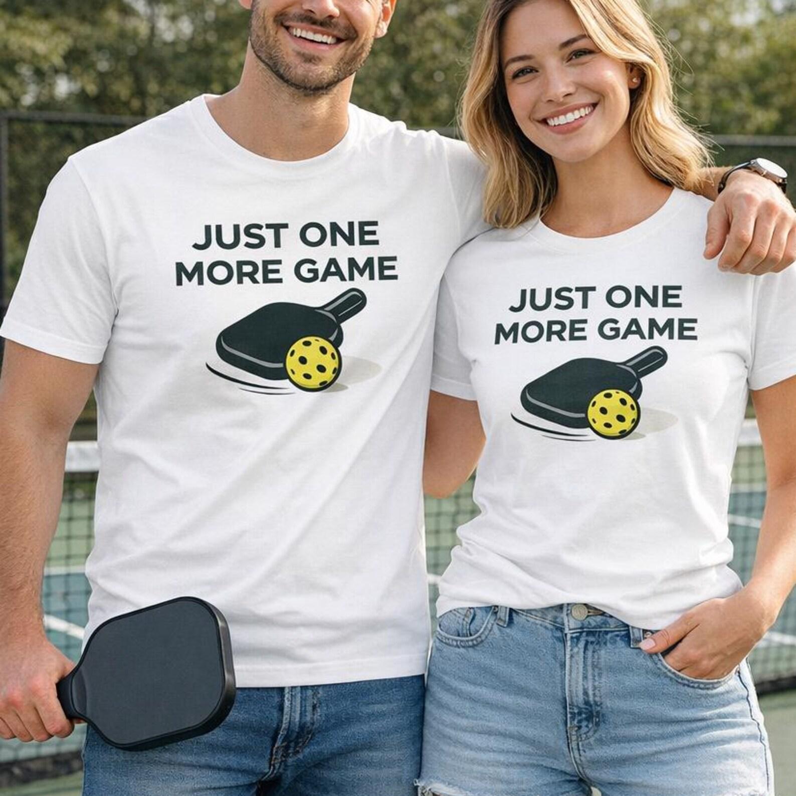 Funny Pickleball Shirt, Just One More Game Tee, Paddle Sport Apparel 3XL