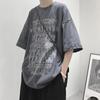 Herren Trendiges Dunkles Stil Kurzarm Hip-Hop Print T-Shirt - Lockere Passform, Rundhalsausschnitt, Sommer Hong Kong BF Stil