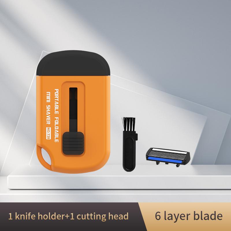 6-Layer Razor Head Manual Shaver Stainless Steel Classic Double Edge Blade Razor Shaving Replaceable Razor Head Razor Tools