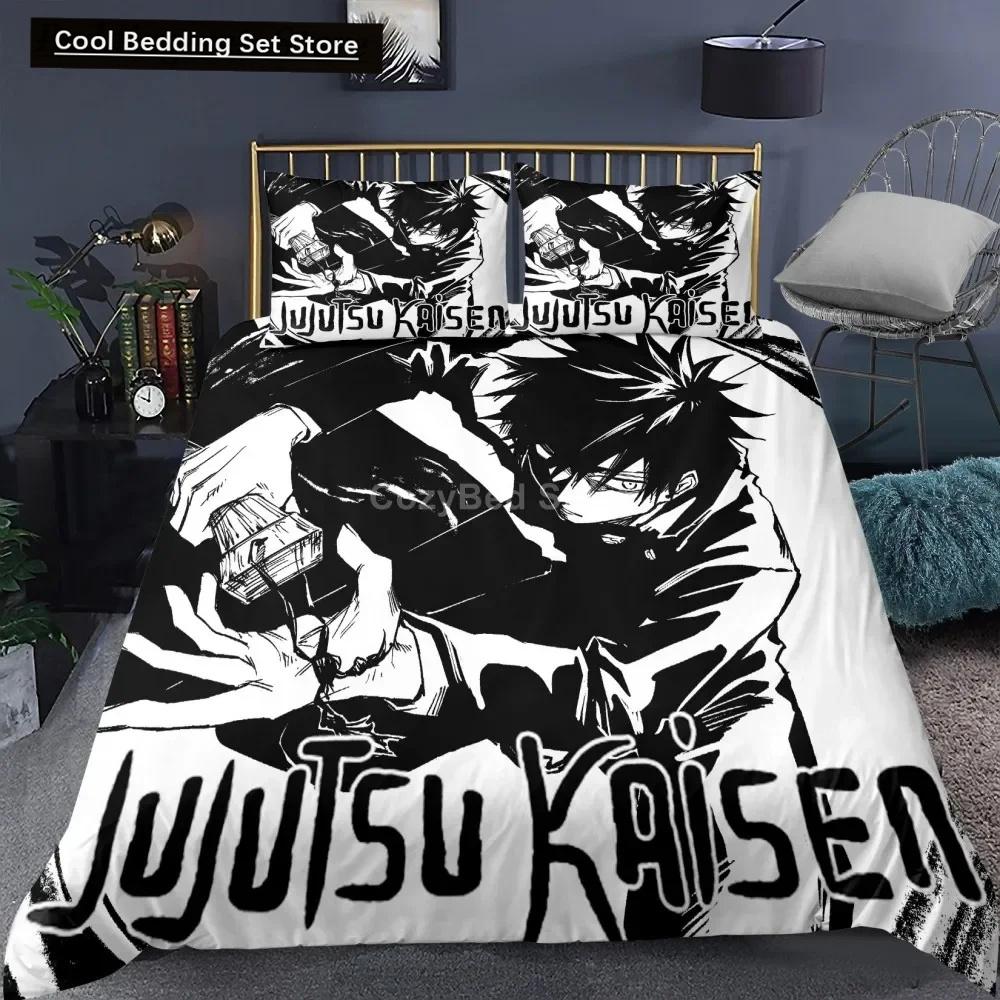 Jujutsu Kaisen Duvet Cover Cool Bedding Set Japanese Famous Animation Set Special for Adults and Children's Room Decoration