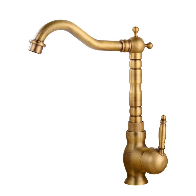 European Style Gold Basin Faucet Chrome Hot and Cold Mixers Antique Wash Basin Faucet Taps The Basin 360 Rotating Faucet