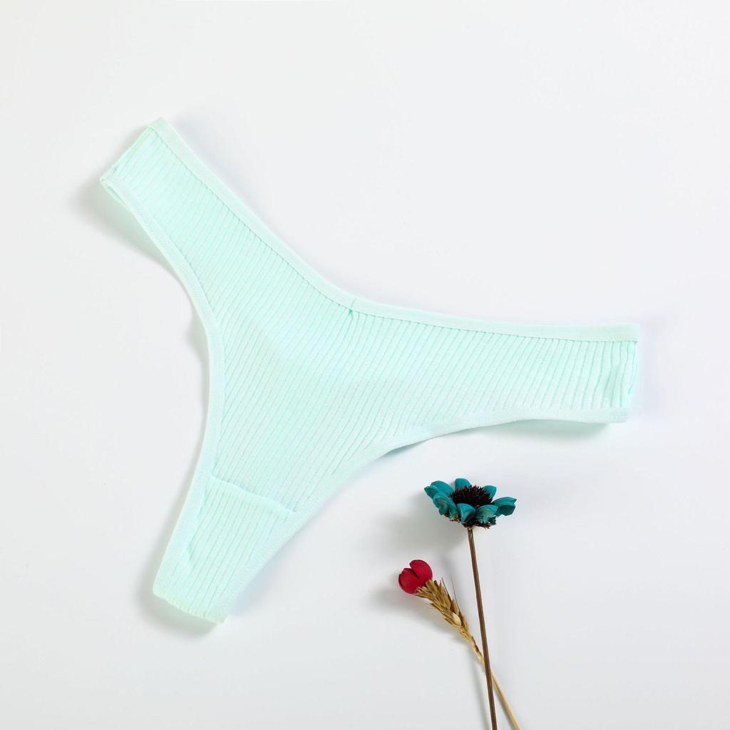 Modă de primăvară și vară pentru femei, lenjerie tanga sexy din bumbac de culoare pură cu fir