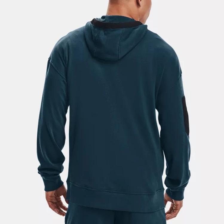 Under Armour Rival Terry Scribble Sports Logo Casual Hoodie Men jackets Dark-Blue 1366406-413