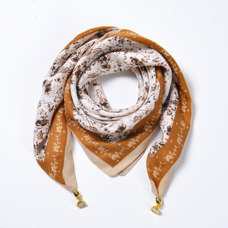 Idyllic small fresh women's imitation silk square scarf silk scarf temperament versatile scarf shawl heat
