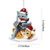 Hanging Santa Hat Cats Pendant Flat Christmas Decorations  Xmas Gifts