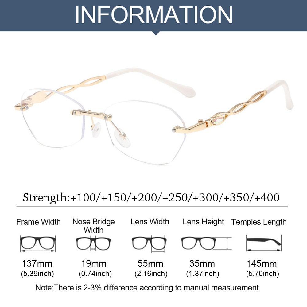 Anti-Blue Light Reading Glasses Diamond Shiny Eye Protection Men Women Elegant Comfortable Eyeglasses Vision Care Eyeglasses+4.0