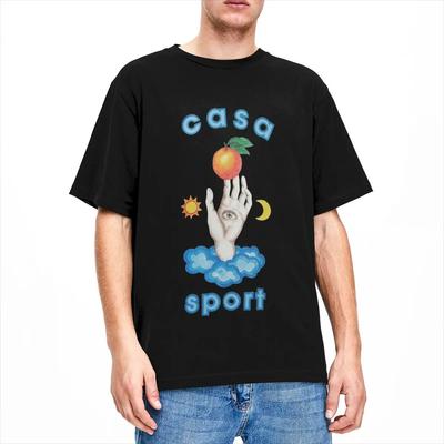 Casablanca Tennis Club for Unisex Women T Shirts Outfits Trendy Tee Shirt T-Shirt Pure Cotton Adult Clothing 2024 New Unisex