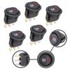 5Pcs 12V /20A Round Red LED Fog Light Rocker Switch On Off Button For Car Truck Boat Van Interior Control Panel Accessories Switches4