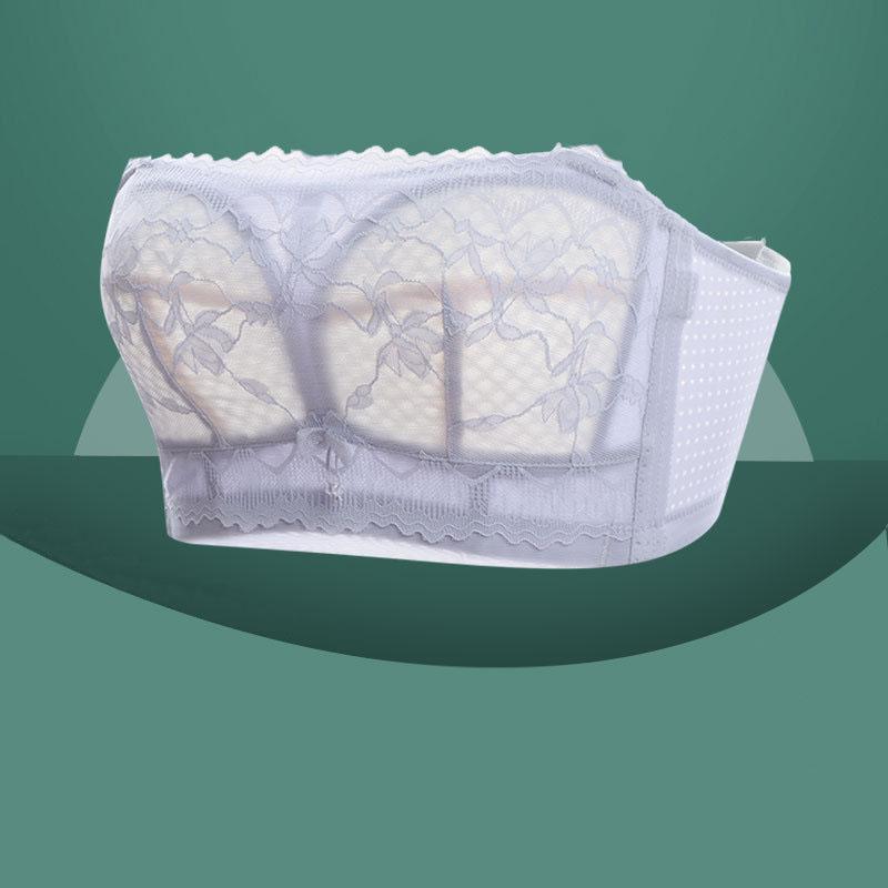Sexy Bra Women Tube Top Lace Wireless Bralette Push Up Bra Lingerie Sheer Underwear Female Wire Free Plus Size D E Cup Thin