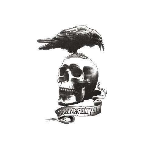 Ukiyo-E Painted Skull Prajna Tattoo Sticker Wake-Up Meaning Flower Arm Half Arm Water Transfer Waterproof Tattoo Sticker