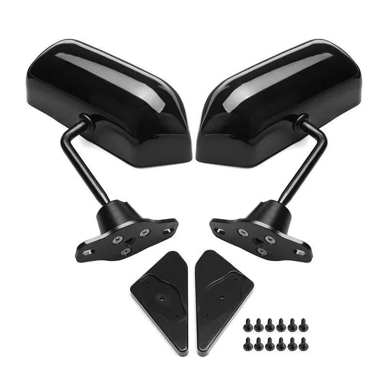 2x F1 Style Retro Car Side Rearview Mirror Pair Universal Vintage Blue Lens Side Glass Wide Angle Metal Rear View Mirror