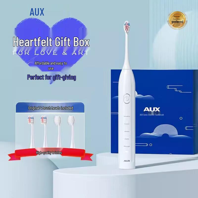 AUX A9 Rechargeable Sonic Electric Toothbrush Includes 4 brush heads