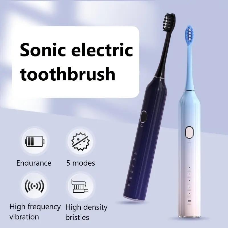 Intelligent Electric Ultra Sonic Toothbrush Waterproof IPX7 USB Charging 3 Toothbrush Heads 5 Teeth Cleaning Modes Low Noise
