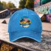 Tropical Sunset Palm Tree Baseball Cap Distressed Washed Cotton Adjustable Outdoor Beach Cap