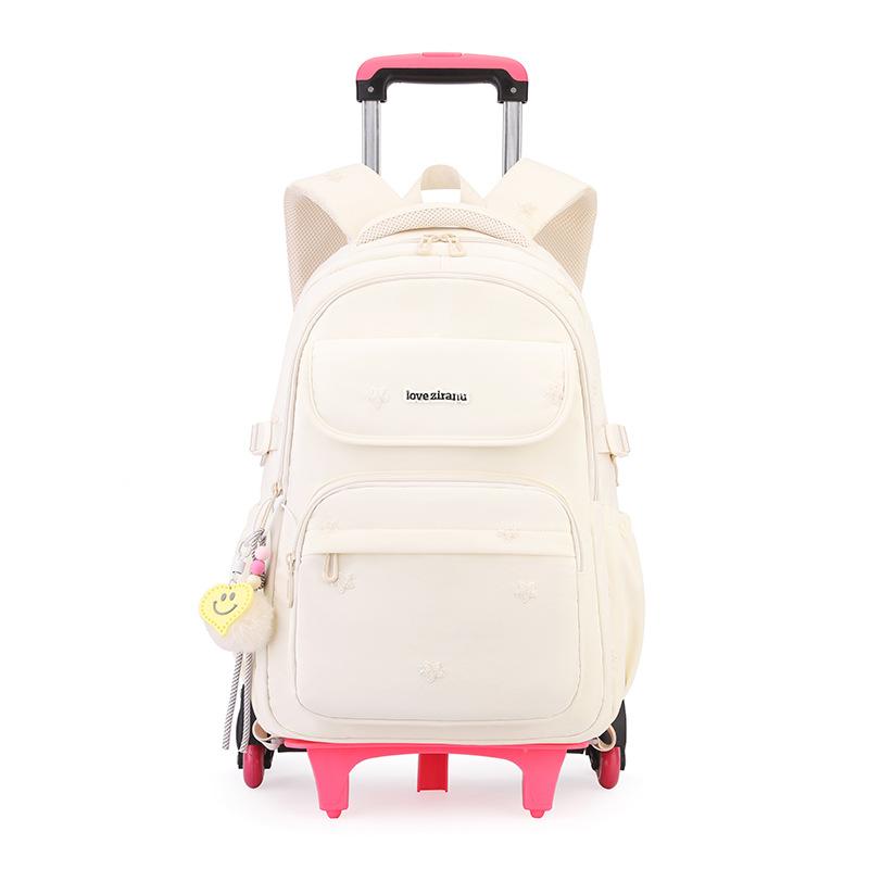 Zaino Scolastico per Bambine Borsa Scolastica con Trolley e Ruote Zaino a Ruote per Studenti Borsa per Libri per Bambini Zaini con Ruote