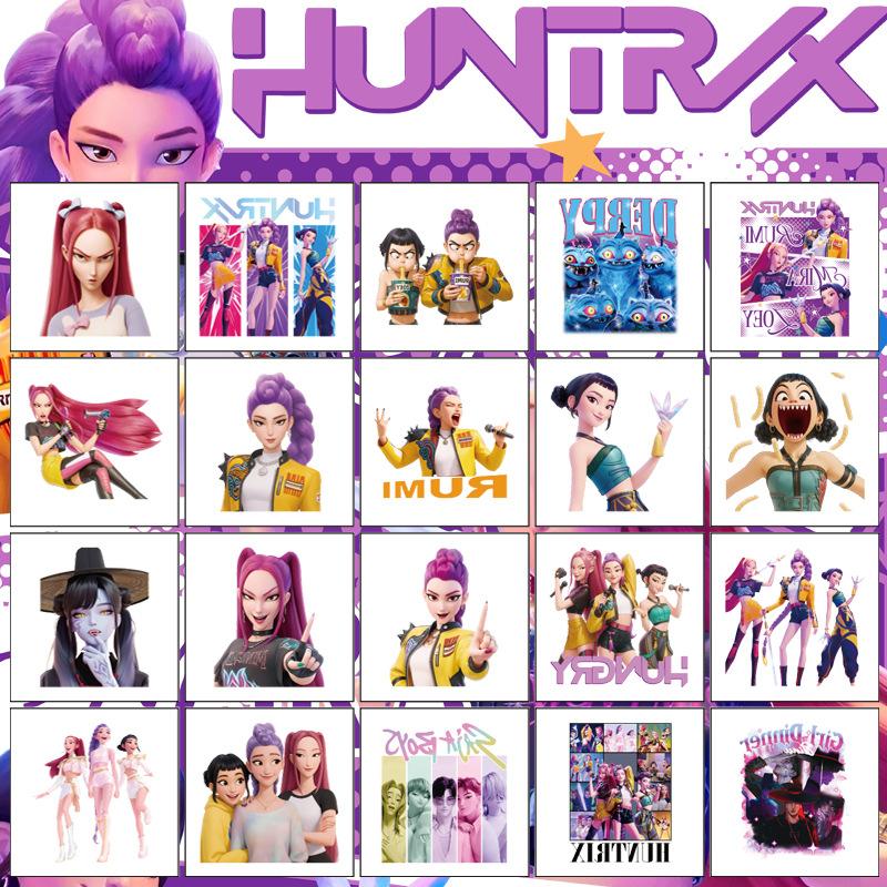 New 20pcs/set Cartoon K pop Demon Hunters Rumi Kang Temporary Tattoo Sticker Rumi Tattoo Sticker Demonizing For Party Gifts