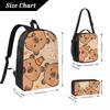 3Pcs Funny Capybara Kawaii School bags Set for Kids Pencil Boxes Backpack Sets with Lunch Box For School Students Knapsack