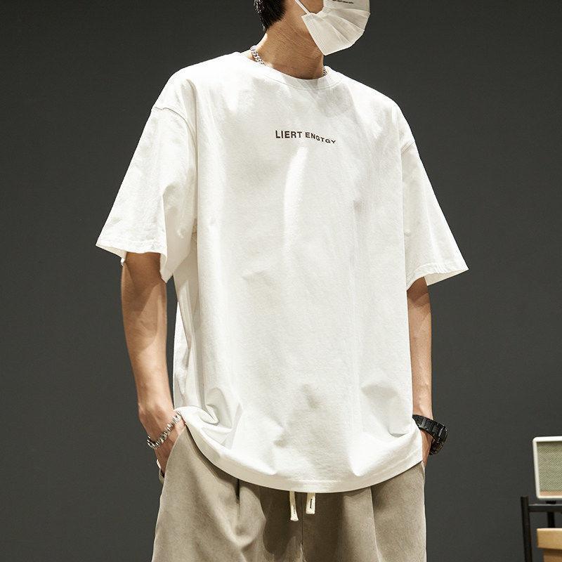 Cotton Fashion Brand Half Sleeved Short Sleeved T-shirt for Men Men's Fashion Versatile Shirt