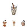 Unique Geometric Skeleton Cup Ice Cream Brooch Pin For Halloween Fashion Accessory