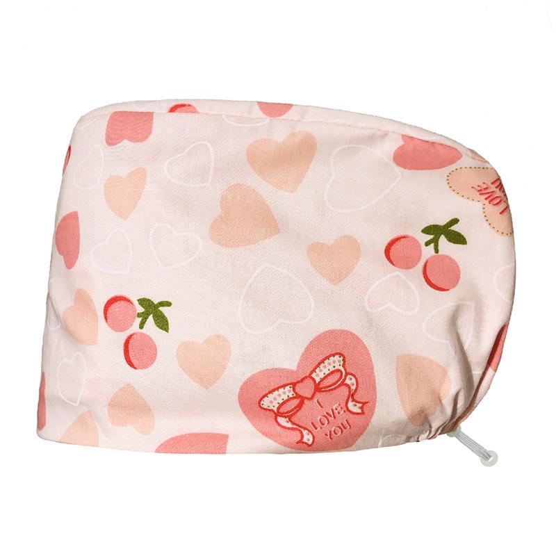 Floral Snap-Button Surgical Cap for Nurses and Doctors