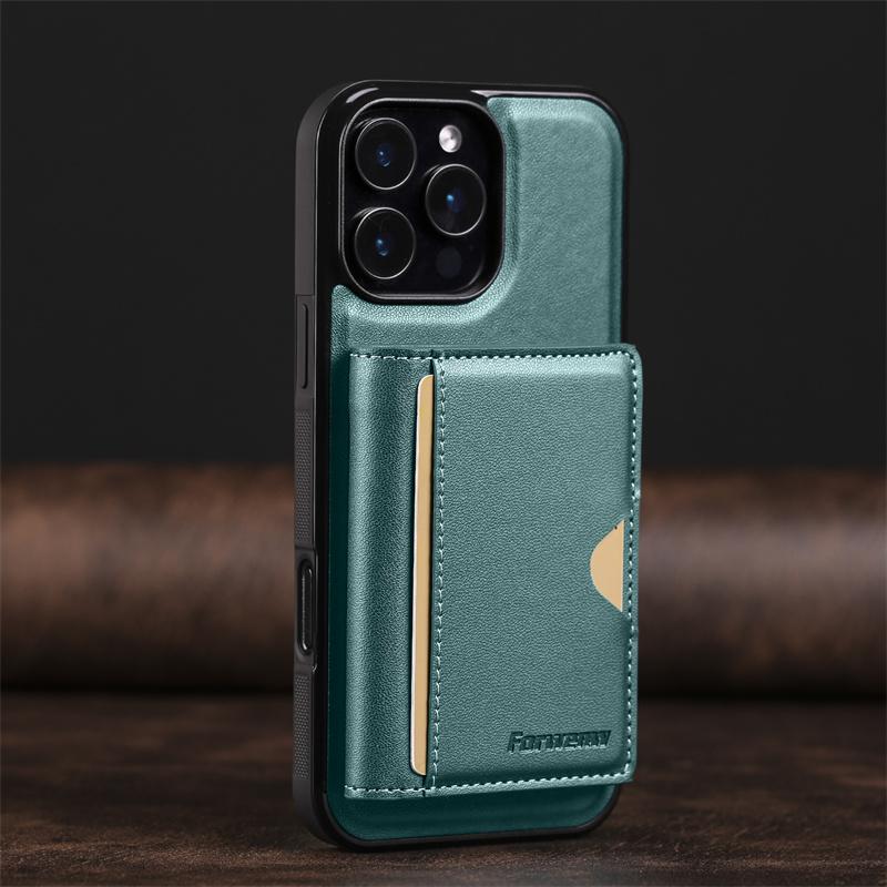 

Чехол-книжка из PU-кожи 2-в-1 с магнитной беспроводной зарядкой для iPhone 17 Air 17E 16 15 Pro 14 13 12Pro 11 XS Pro Max SE XR 7 8 For iPhone 17E зелёный