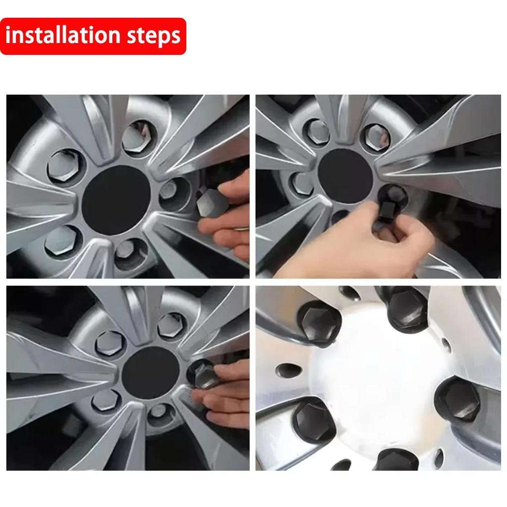 17/19/21mm Car Tire Nut Outer Decoration Car Wheel Nut Cover Protective Cover Rust Proof Car Wheel Hub Screw Cover Accessories