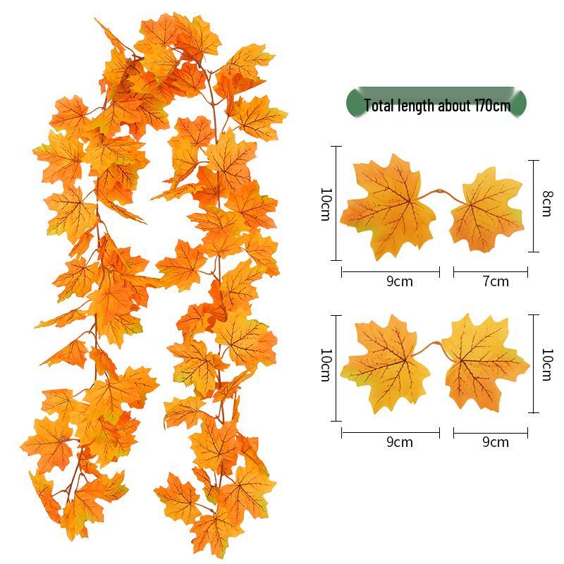 Autumn Maple Leaf Vine Hanging - Festive Decor for Halloween & Christmas