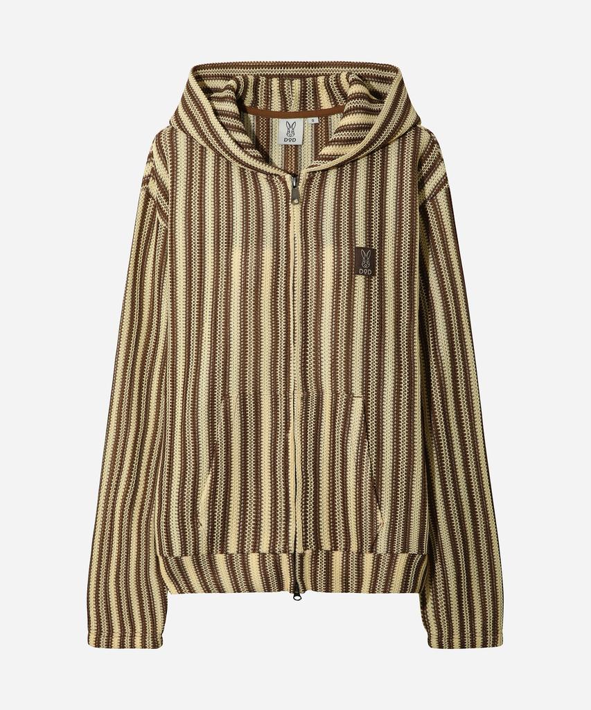 DOD Crochet Zip-Up Hoodie (Tan)