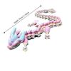 Length 11.8inch 3D Printed Horned Dragon Joints Movable PLA Simulation Animal Model Luminous Dragon Multicolor Figurine Ornament