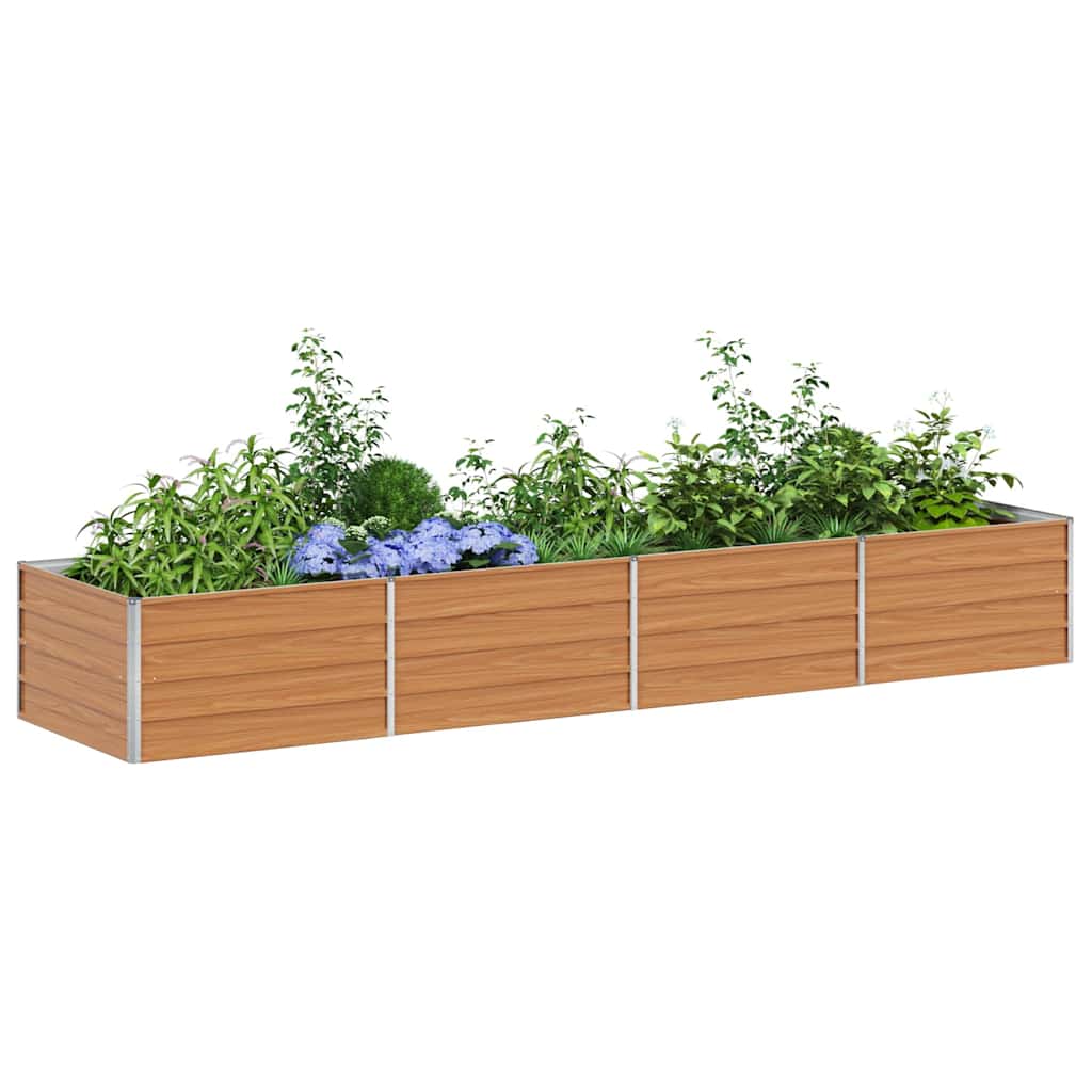 Raised Garden Bed Light Brown 320 X 80 X 45 Cm Galvanized Steel