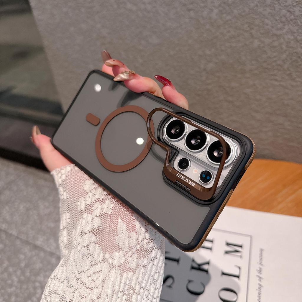 Dual-color Magnetic Lens Stand Protective Case for Samsung S26 Ultra & S25 – Drop-Proof, Skin-Feel Design