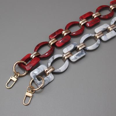 New Fashion Woman Bag Accessory Detachable Replacement Red Ink Acrylic Metal Chain Luxury Strap Women Shoulder Clutch Chain