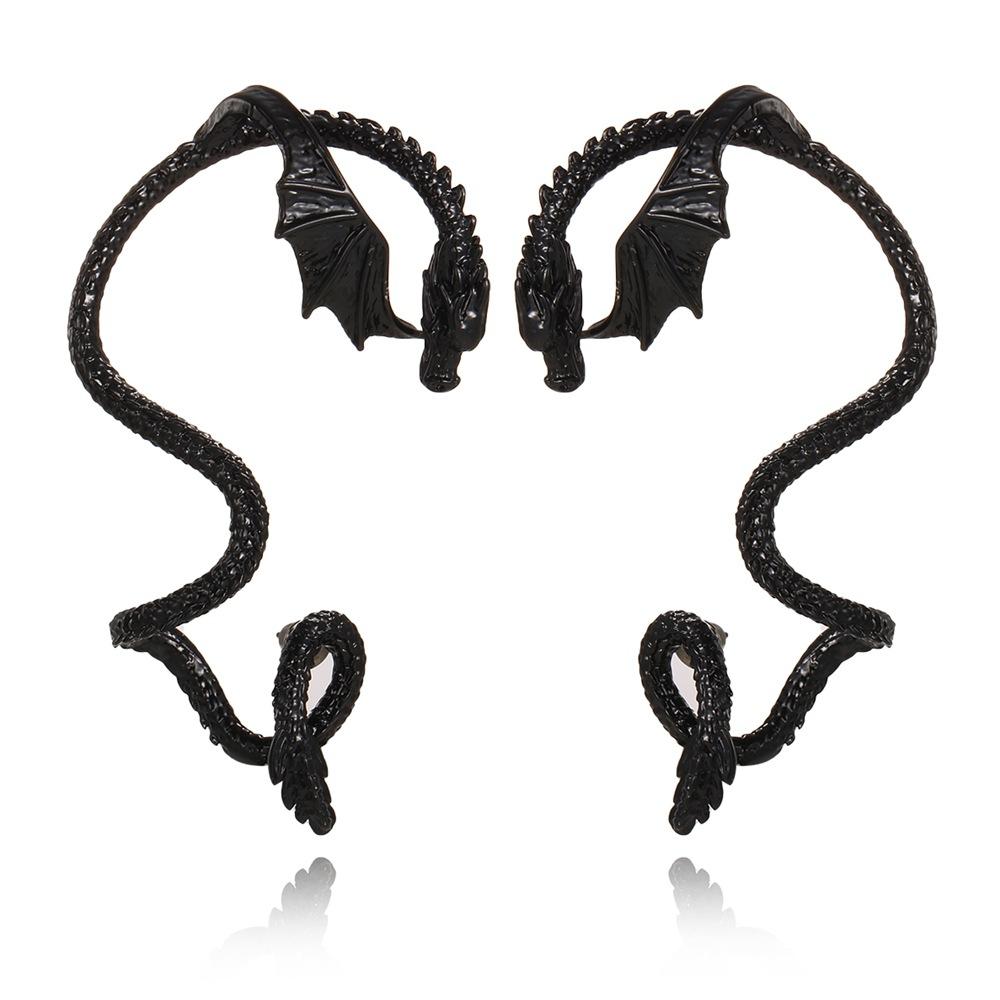 Punk Earrings Personalized Vintage Alloy Wrapped Dragon Cuffs Earrings Women's Party Accessories