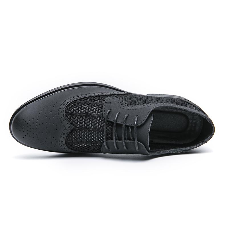 Men Brogues Grey Derby Wedding Dress Summer Pointed Toe Elevator Shoes Tuxedo Prom Blazers Shoes Plus Size