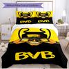 3-teiliges Bettbezug-Set (1 * Bettbezug + 2 * Kissenbezug, ohne Kern), Borussia Dortmund Druck Weiches Ganzjahres-Bettwäscheset, Heimschlafzimmer-Dekoration Geschenk