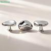 Trregular Pebble Shaped Chrome Door Knob,Modern Minimalist Passage Door Handle for Interior Doors