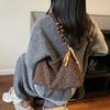 Niche texture bag women's versatile high-end underarm bag new fashion leopard print shoulder bag suede bag