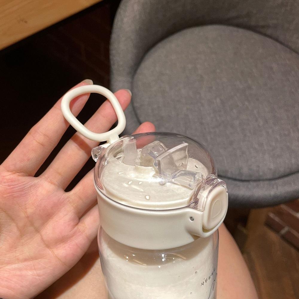 1PC Transparent Simple Sports Water Cup PC Plastic Bouncing Straw Portable Drop resistant Cup Creative water bottle sports hydr