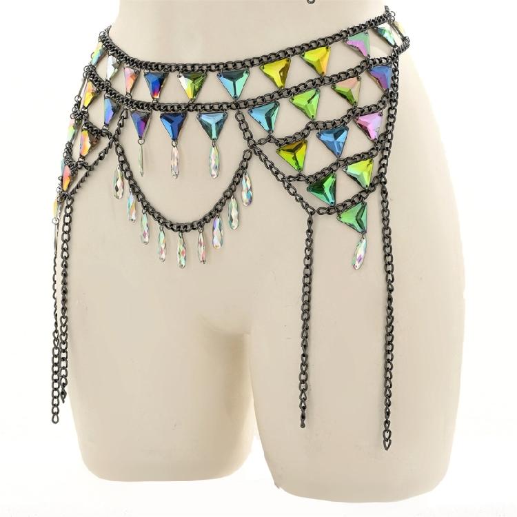 Bohemian Waist Chain Belt Tassels Waterdrops Decorative Body Jewelry Belly Chain For Women Casual Wear Festival Occasion