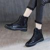 British style short boots Martin boots autumn and winter new thick-soled retro flat-bottomed velvet round head trendy cool short boots