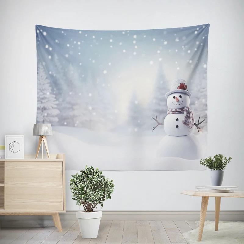 Neujahr Weihnachtsthema Schneemannmuster Wohnzimmer Schlafzimmer Dekotapisserie