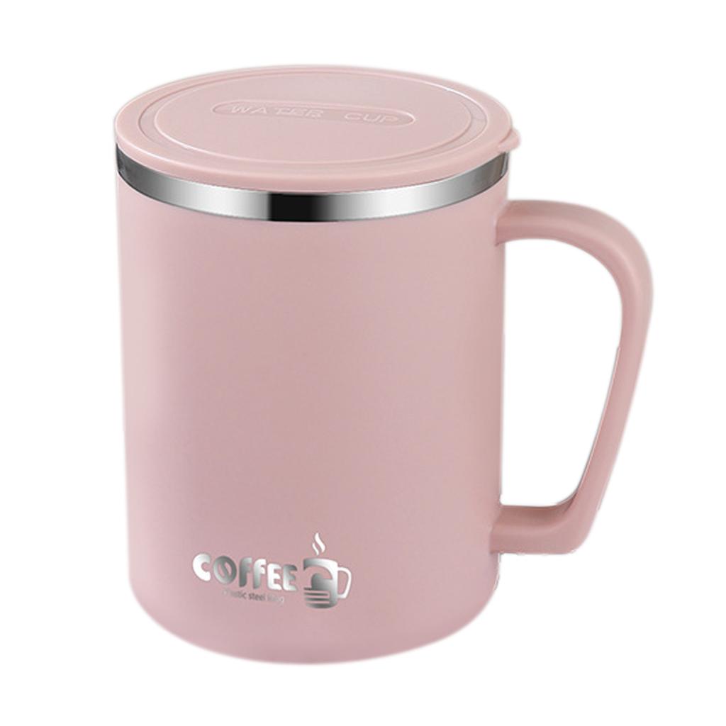 Double Wall Coffee Cup Mug Insulated Anti Scalding Water Cup With Handle Portable 304 Stainless Steel Drinking Cup
