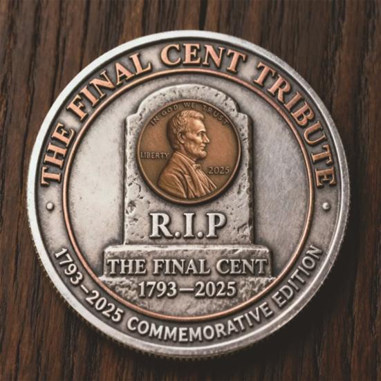 1/2/3/4/5Pcs Final Cent Tribute Coin R.I.P. Penny Souvenir Coin Historic Collectible Token History Buffs Collectors Enthusiasts Keepsake Gift